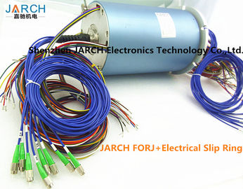 4 Channels Electro Rotary Joint 6 Circuits slip ring Multi Sigle Mode With Aluminum Housing Material fiber optic joint