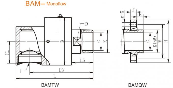 Casting Copper Pneumatic Rotary Union / Pneumatic Fittings Anti Corrosion , CE FCC Compliant