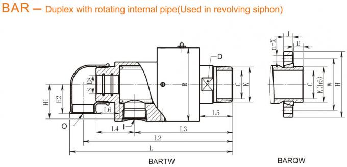 Casting Copper Pneumatic Rotary Union / Pneumatic Fittings Anti Corrosion , CE FCC Compliant