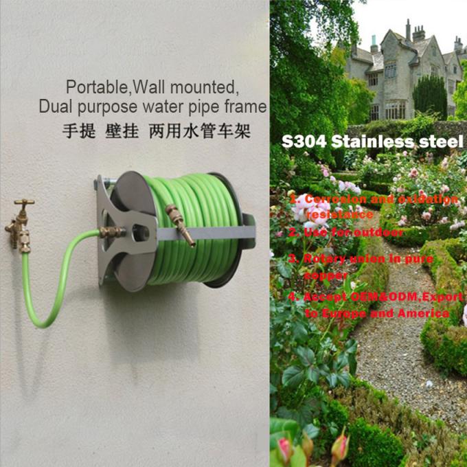 Stainless Steel Garden 200FT Portable Hose Reel Drum for garden