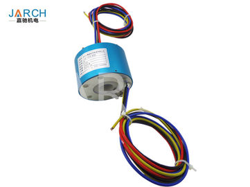 Electric Through Bore Slip Ring 6 Circuits 5A Signal Rotary Union With Hole Bore 12mm OD Size 35mm