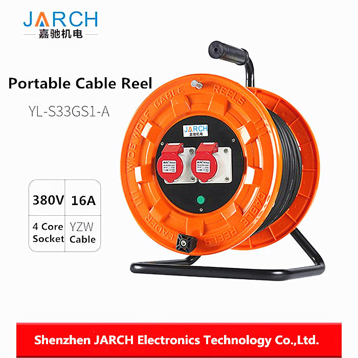 Waterproof Retractable Hose Reel , Cable Reel Drum For Industrial Equipment
