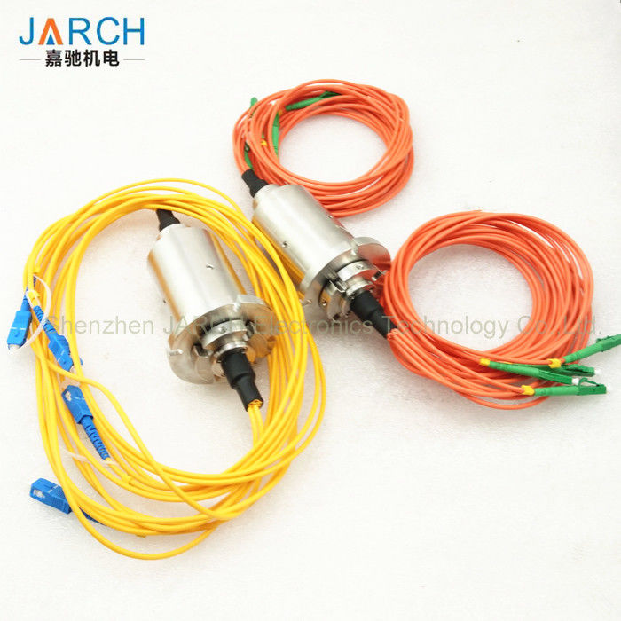 Double Channel Fiber Optic Rotary Joint / Fiber Optic Cable Joint With Stainless Steel House