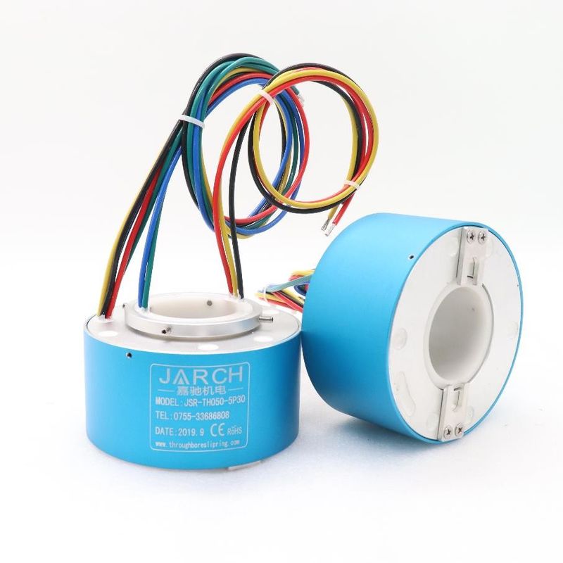 Low Signal Transmission 50A 500RPM Through Bore Slip Ring