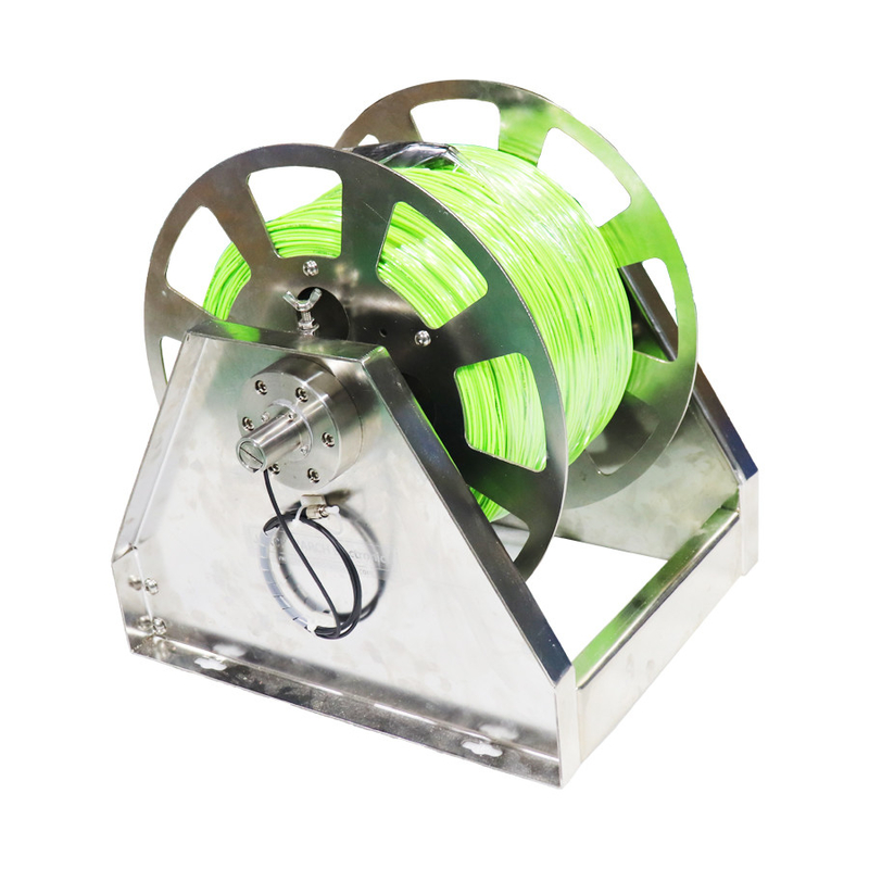 SS304 Fiber Optic Cable Drum Slip Ring Rotary Joint Hand Crank Cable Reel