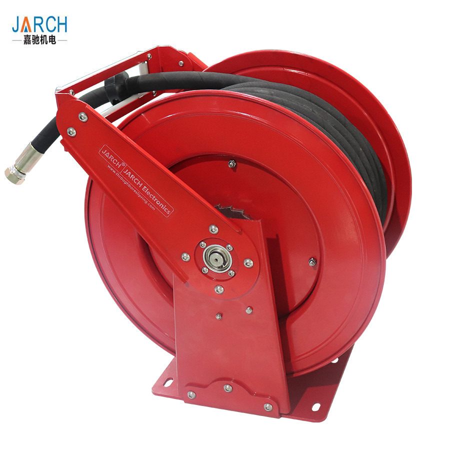 Heavy Duty Rewind Retractable Hose Reel Dual Pedestal Oil Hose Reel