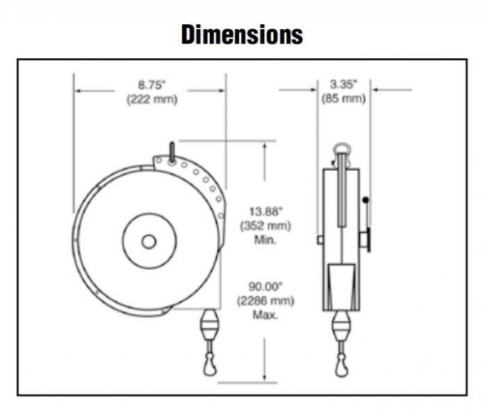 Hand Tool Balancers Safety Ergonomics Heavy Duty Spring Retractable